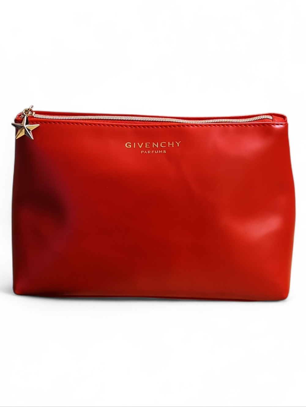 Givenchy Parfums Red Zip Cosmetic  Clutch Pouch Bag ~ NEW